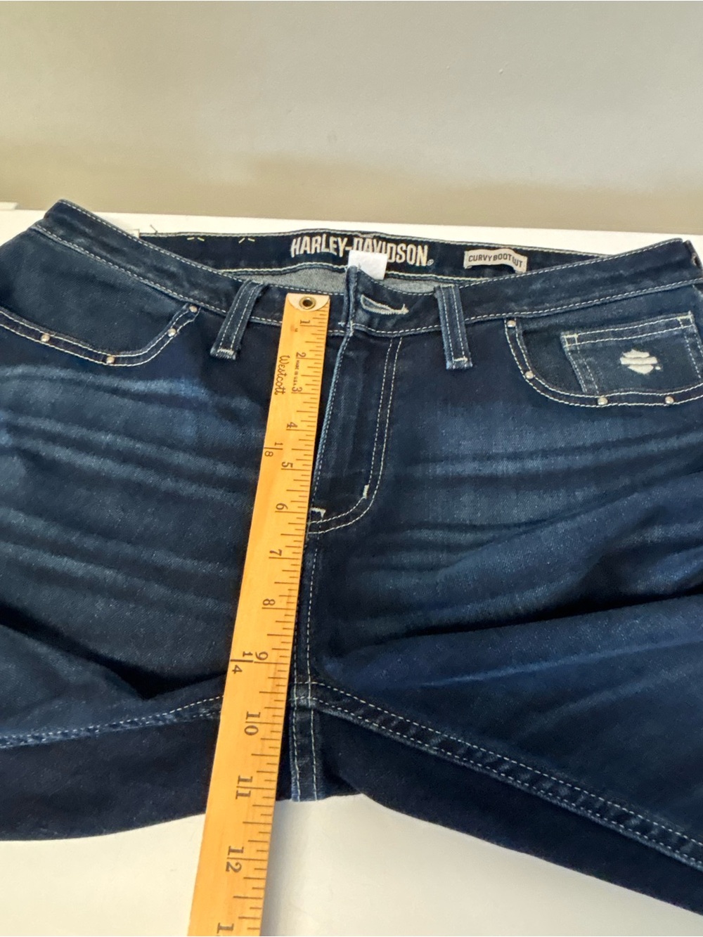 Harley Davidson Curvy Bootcut Stretch Jeans Women’s Size 32 - Picture 10 of 13